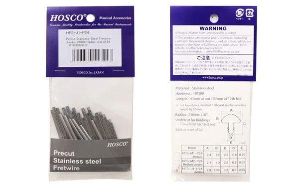 Hosco HFS-J1-P24 Precut Stainless steel Fretwire 預切不銹鋼琴桁