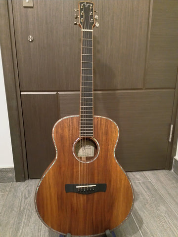 [Sold][2nd hand] Ayers TG-09 All Solid Acacia Travel Size Acoustic Guitar 全單板亞洲相思木旅行民謠結他/吉他