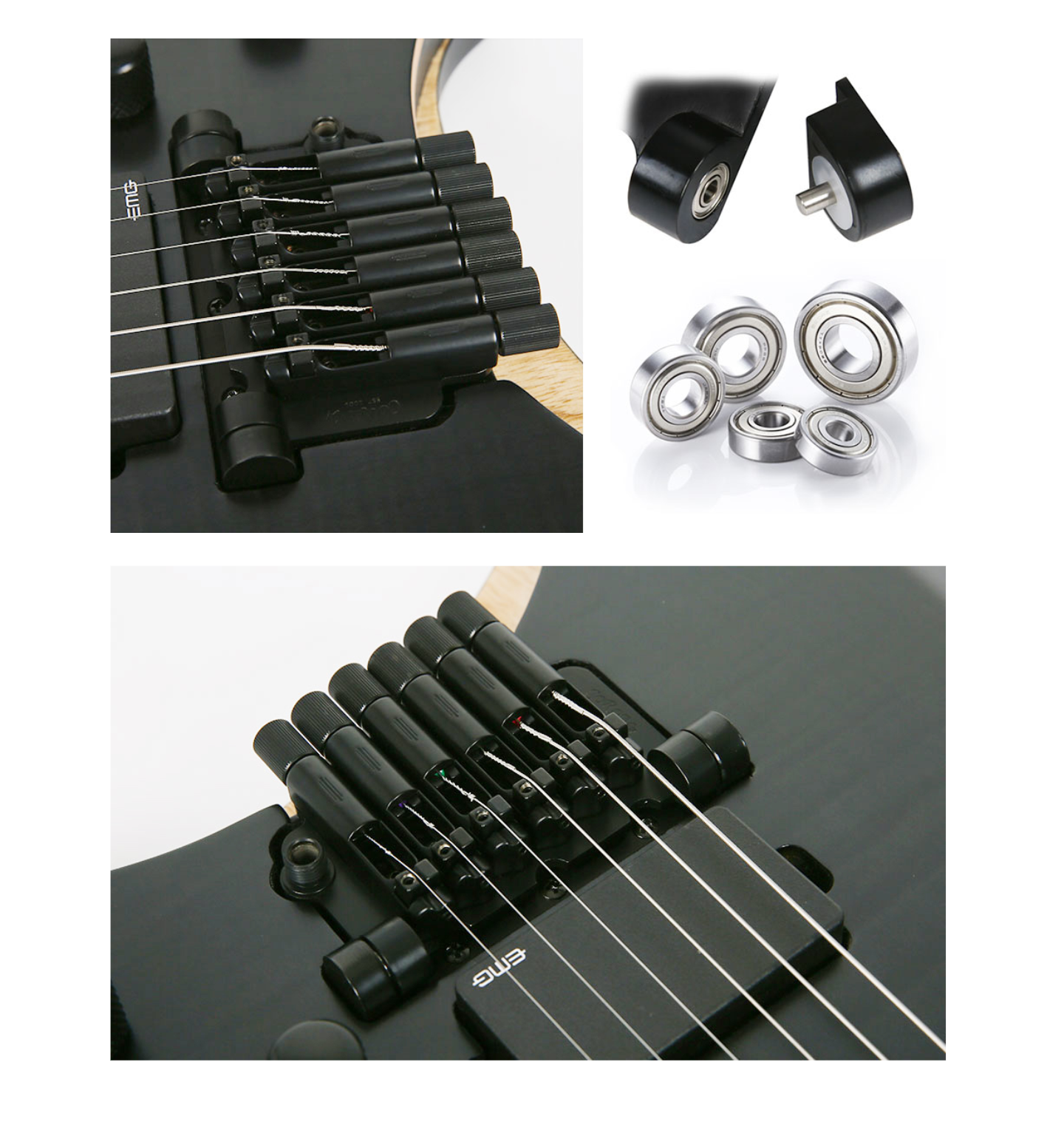 Corona Aphrodite APE-2000 Trans Black Headless Guitar with EMG