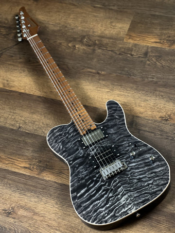 Soloking MT-1 Custom 24 Quilt in Seethru Black with Roasted Maple neck and FB 電結他/吉他