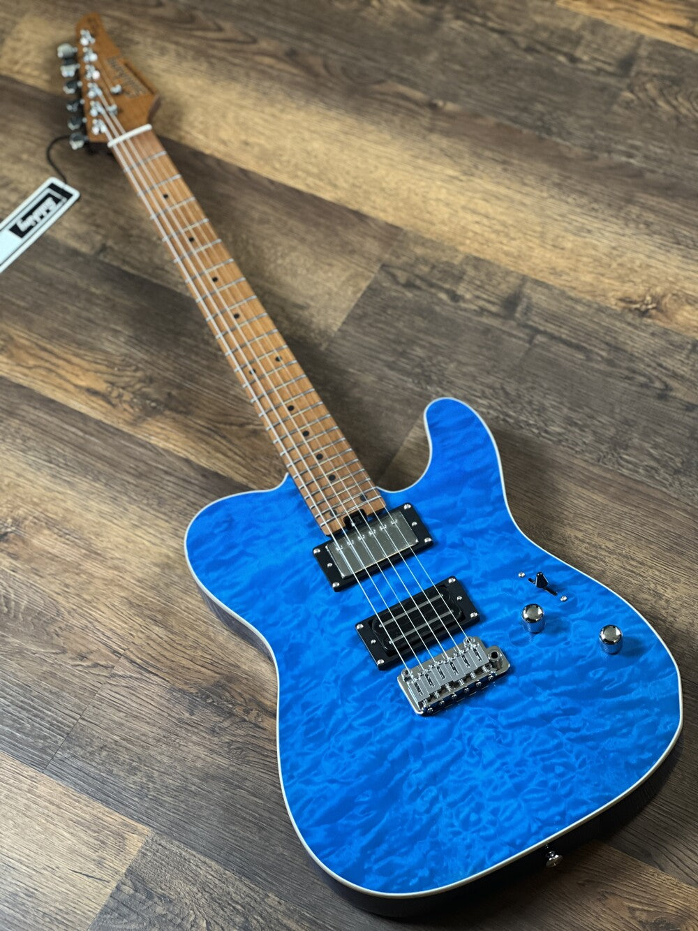 Soloking MT-1 Custom 24 Quilt in Seethru Blue with Roasted Maple neck and FB 電結他/吉他