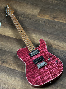Soloking MT-1 Custom 24 Quilt in Seethru Magenta with Roasted Maple neck and FB 電結他/吉他
