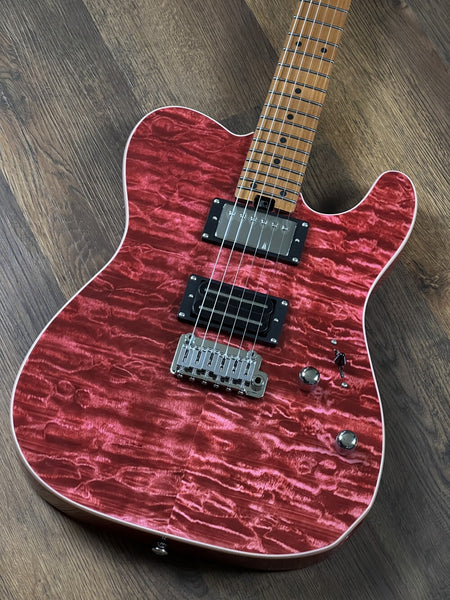 Soloking MT-1 Custom 24 Quilt in Seethru Magenta with Roasted Maple neck and FB 電結他/吉他