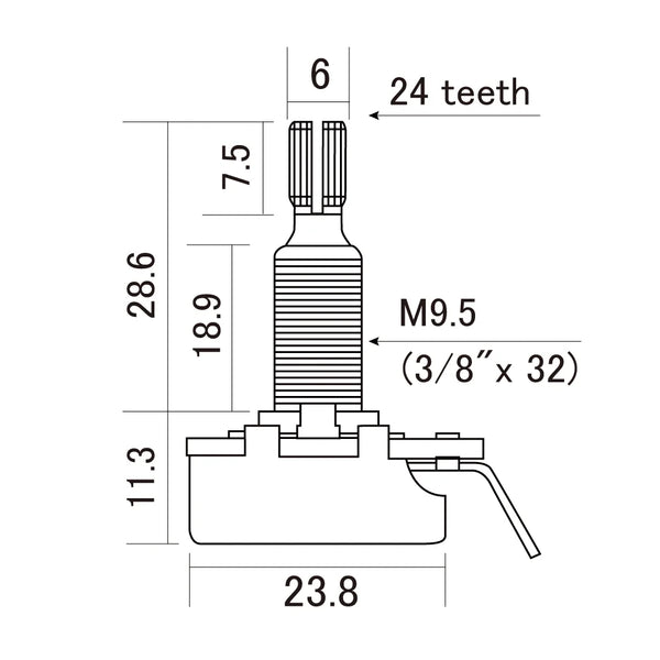 CTS-B500-L Control Potentiometer (Inch)